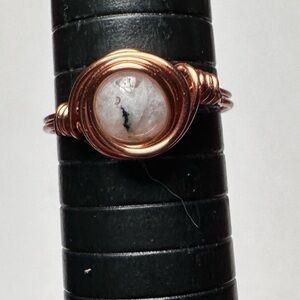Moon stone copper ring hand made